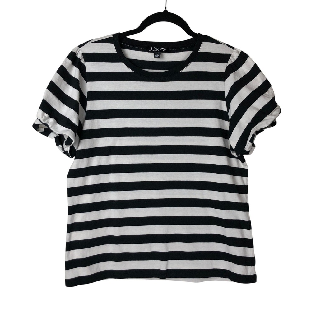 2024 J. Crew Womens Vintage Jersey Puff Sleeve T-shirt in Stripe Size‎ M